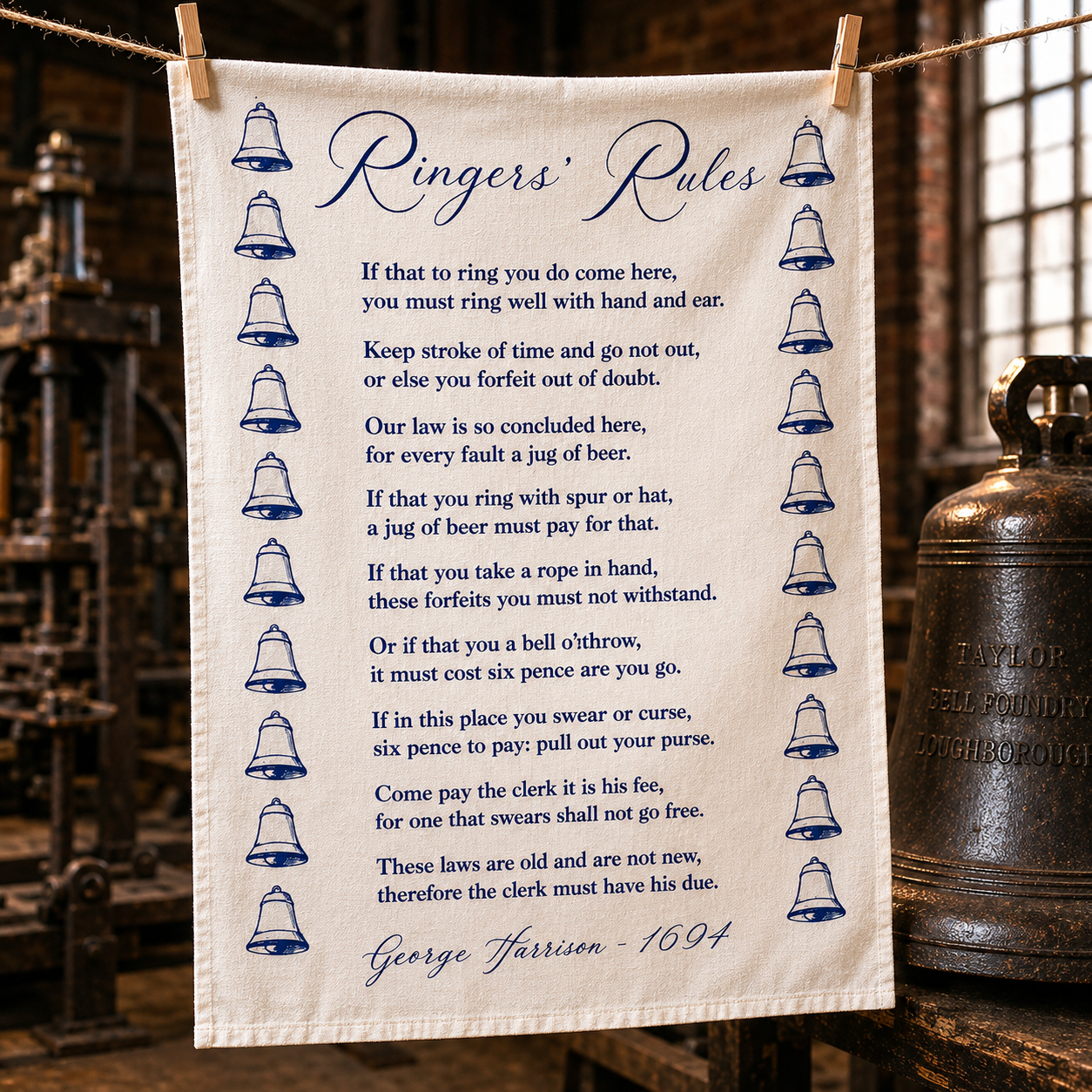 Ringers Rules Tea Towel